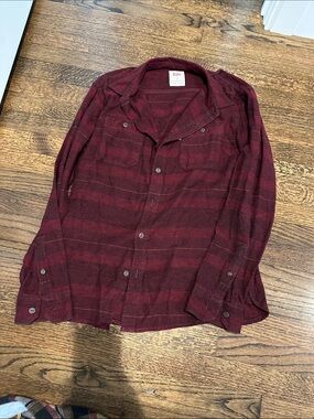 Levi's Burgundy Plaid Button-Down Shirt